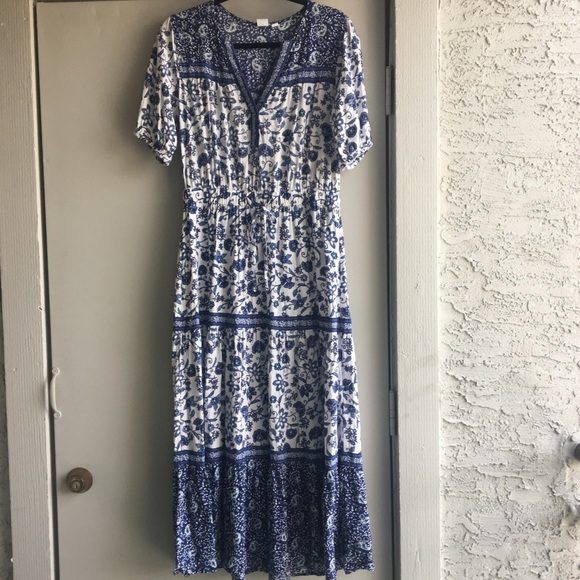 gap tiered maxi dress